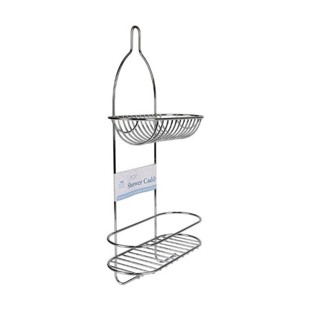 Divine Living 26x11x51cm Silver Shower Caddy Chrome Storage Organiser — image 2