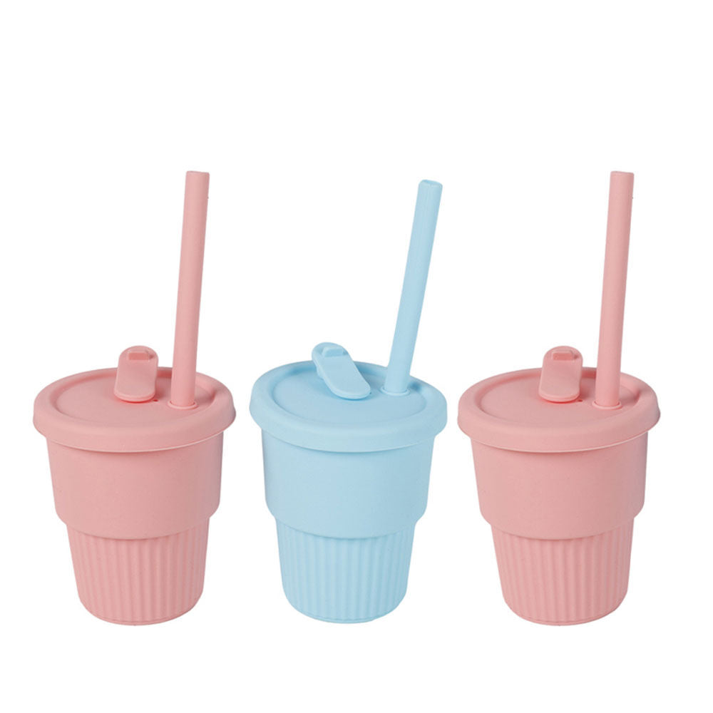 Cuddle Bug Baby/Toddler Silicone Training Drinking Straw Cup 300ml Assorted (3 Pack)