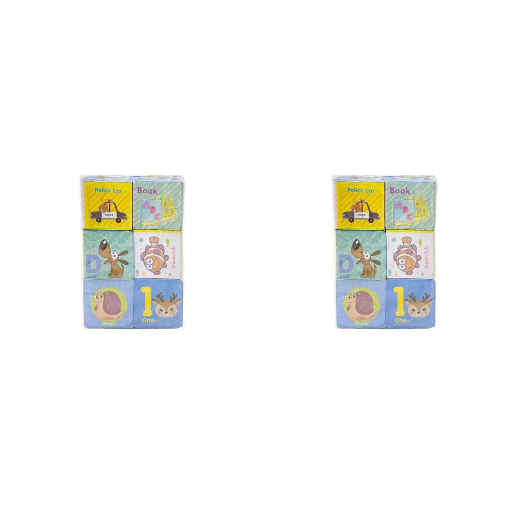 Cuddle Bug 6pc Cuddle Bug Baby/Toddler Educational Blocks Soft Play Toys 7x7cm Assorted (2 Pack)