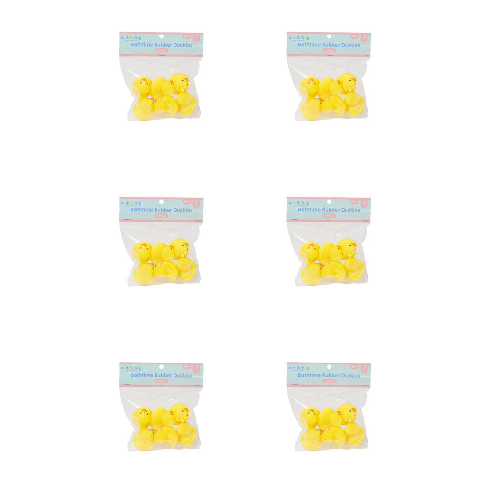 Cuddle Bug 6pc Cuddle Bug Baby/Toddler Bath Play Toy Rubber Duckies in PVC Bag 20x17cm (6 Pack)