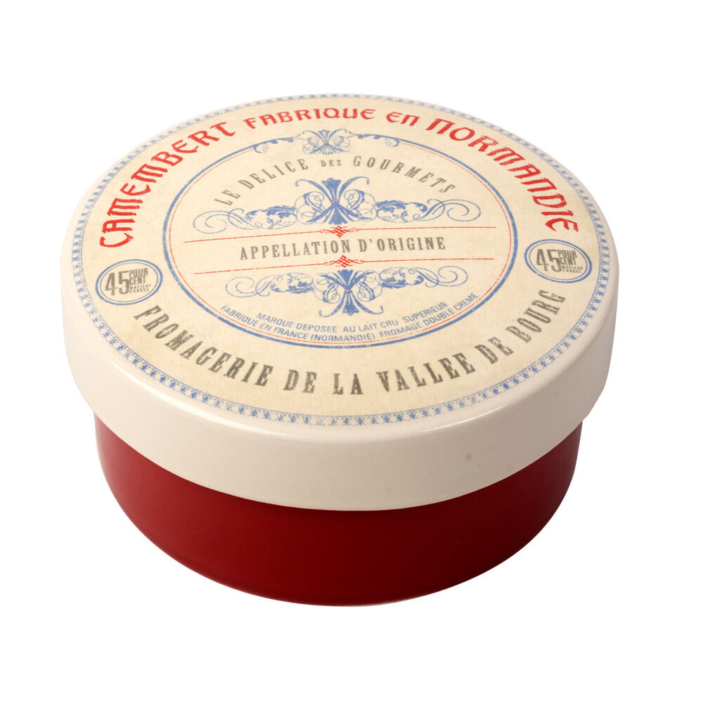 Artesa Gourmet Ceramic Cheese Baker/Serving Dish Vintage Camembert Theme (2 Pack) — image 2
