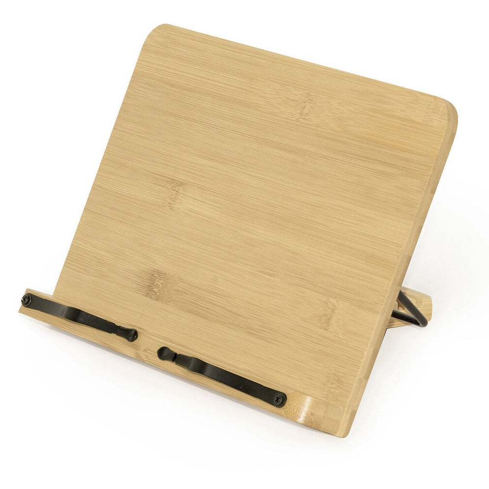 Legami Bamboo/Stainless Steel Tablet/Book Adjustable Angle Folding Stand w/Arms