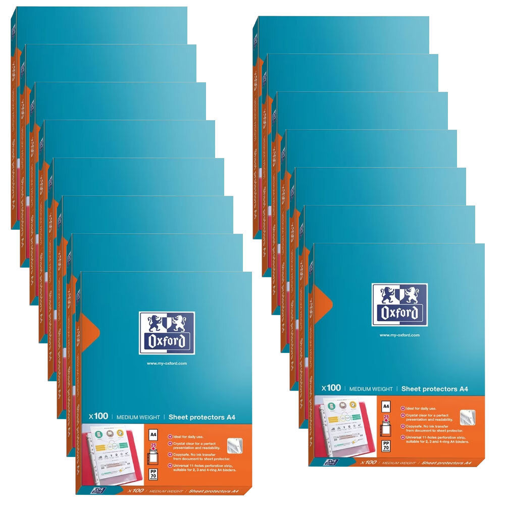 Oxford A4 Copy Safe Medium Weight White Strip Sheet Protector Clear (1500 Pieces)