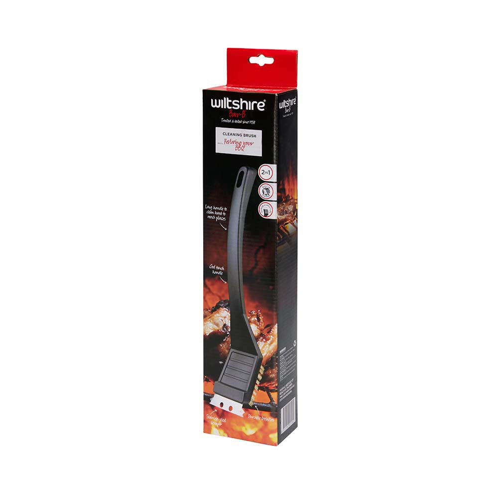 Wiltshire Bar-B Barbeque Metal Bristle Long Handle Grill Cleaning Brush — image 2