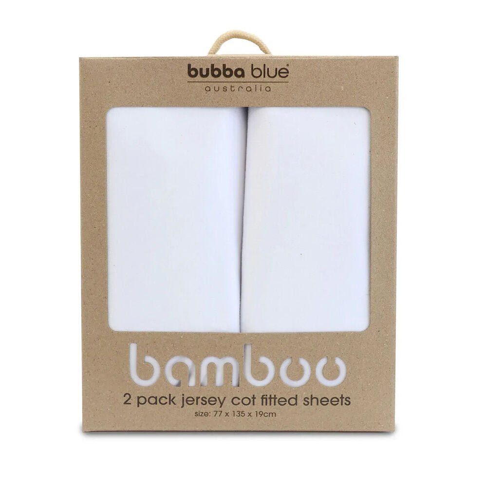 Bubba Blue Cot Soft Jersey Fitted Sheets Baby/Infant Bedding 77x135cm (2 Pieces)