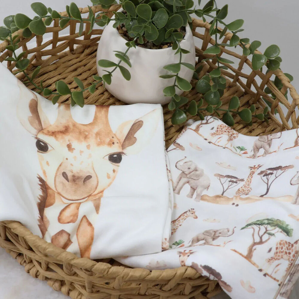 Bubba Blue Bamboo Adventure Soft Jersey Baby/Newborn Swaddle Wraps 80x80cm (2 Pieces) — image 2