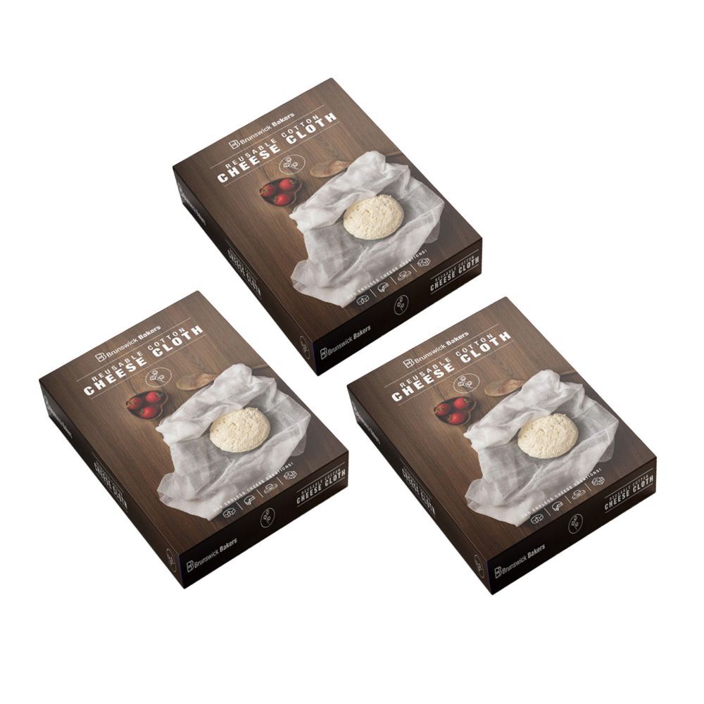 Brunswick Bakers Reusable Cotton Cheese Cloth Unbleached Bakeware 150x90cm (3 Pack)