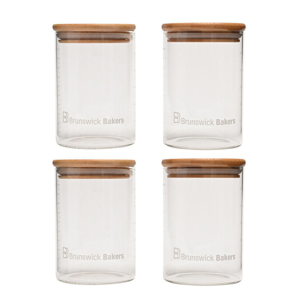 Brunswick Bakers 2pc Brunswick Bakers 500ml Glass Starter Storage Jar w/ Bamboo Lid Set Clear (2 Pack)