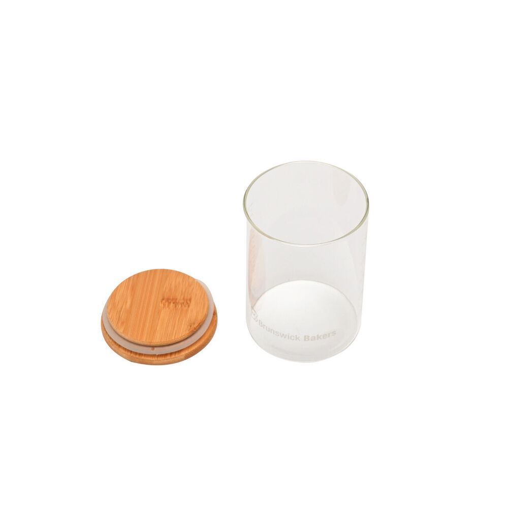 Brunswick Bakers 2pc Brunswick Bakers 500ml Glass Starter Storage Jar w/ Bamboo Lid Set Clear (2 Pack) — image 2