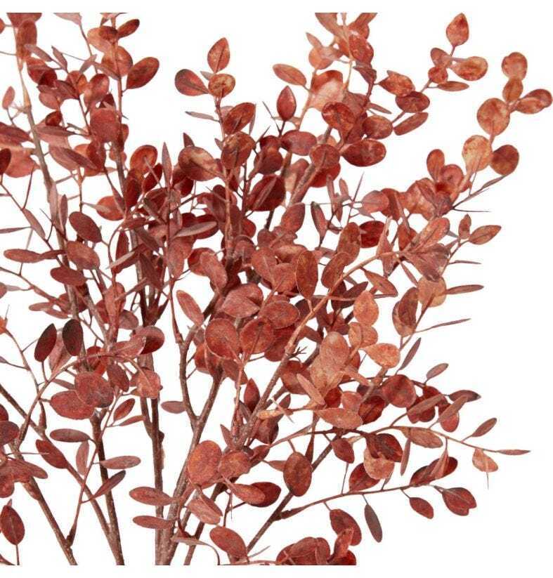 E Style 72cm Plastic Eucalyptus Decor Bundle Artifical Faux Plant Dusty Red — image 2