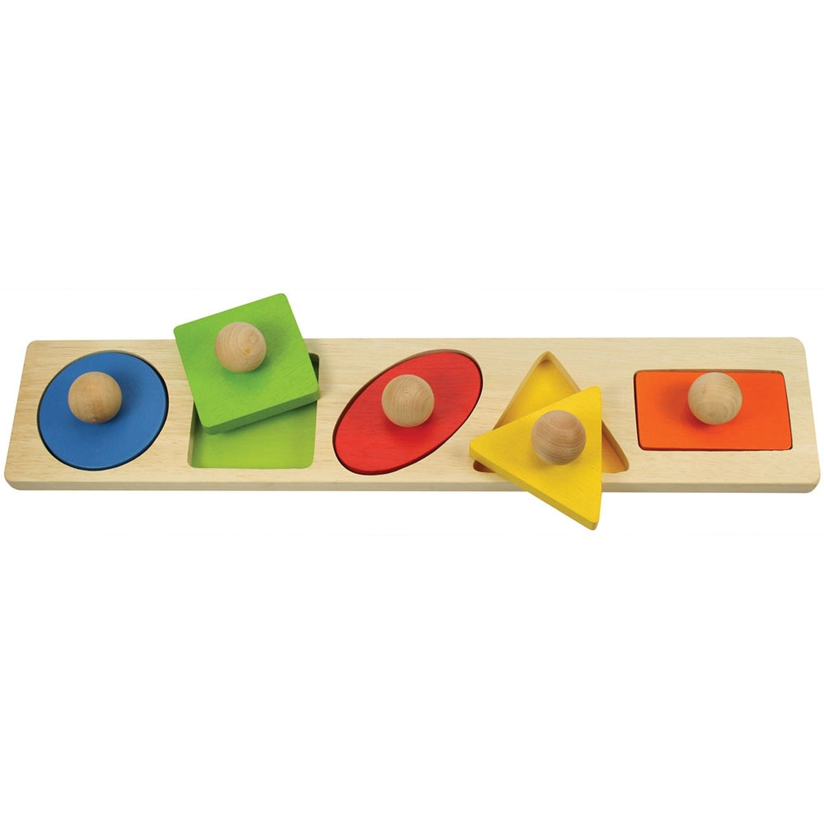 Bigjigs Toys Shape Matching Board Kids Wooden Educational Play Toy 12m+ (6 Pieces) — image 2