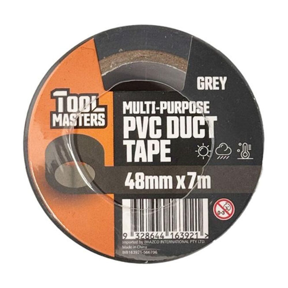 Tool Masters 48mmx7m Grey Multi Purpose PVC Weather Resistant Duct Tape