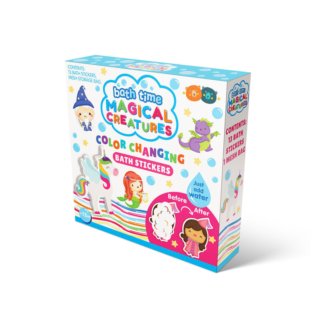 Buddy & Barney Colour Changing Childrens Bath Stickers - Magical Creatures 1+