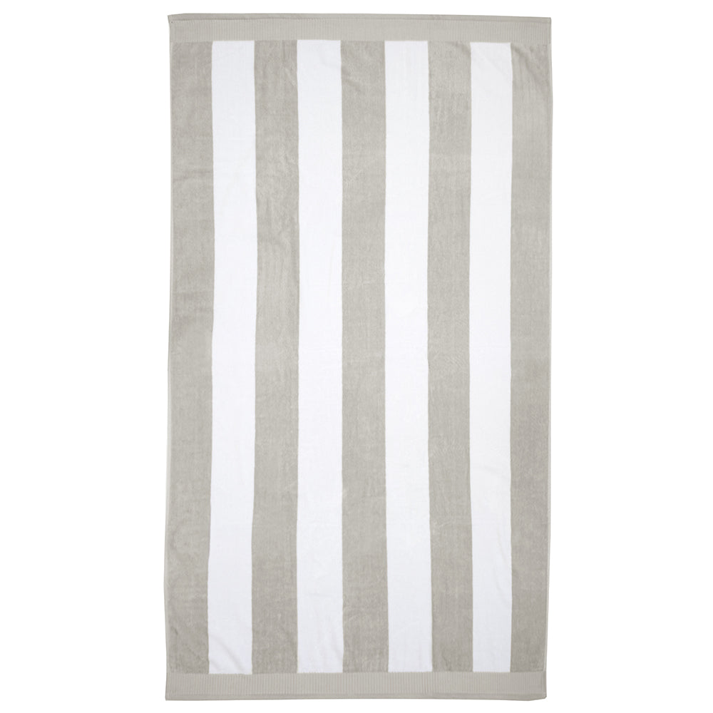 Bambury Home decor Ultra soft Classic Stripe Beach Towel Pebble Cotton