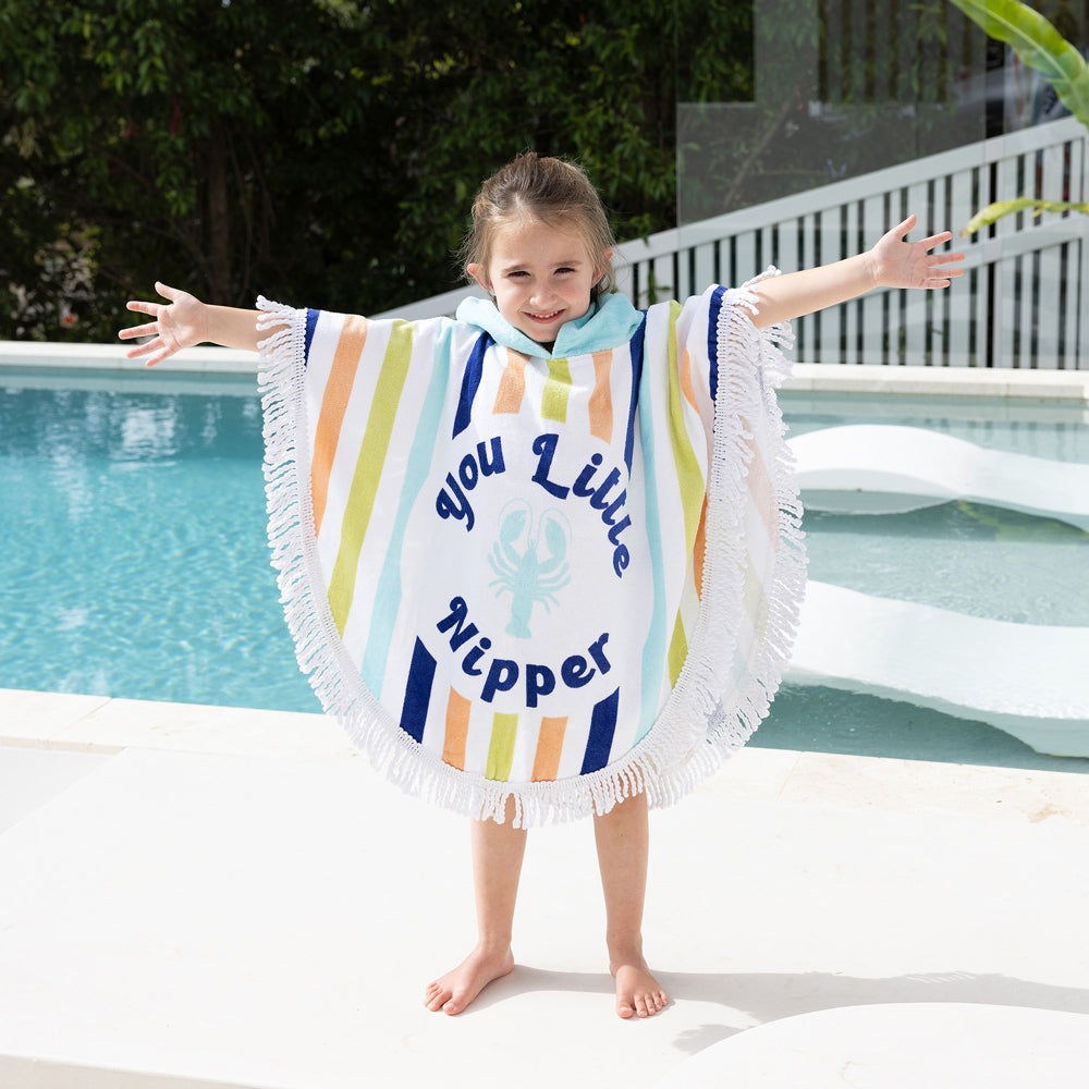 Bambury Kids/Children Shaped Poncho Towel w/ Hood 60x75cm Little Nipper — image 2