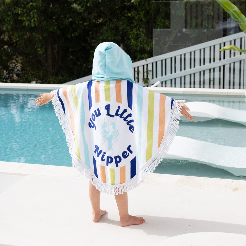 Bambury Kids/Children Shaped Poncho Towel w/ Hood 60x75cm Little Nipper — image 3
