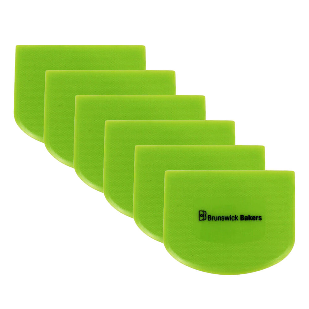 Brunswick Bakers Flexible Dough Scraper/Cutter Baking Tool 11.8x9.3cm Green (6 Pack)