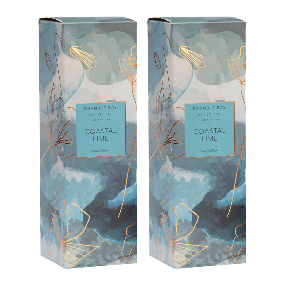 Bramble Bay Native Reed Diffuser Coastal Lime Scented Home Fragrance 150ml (2 Pack)