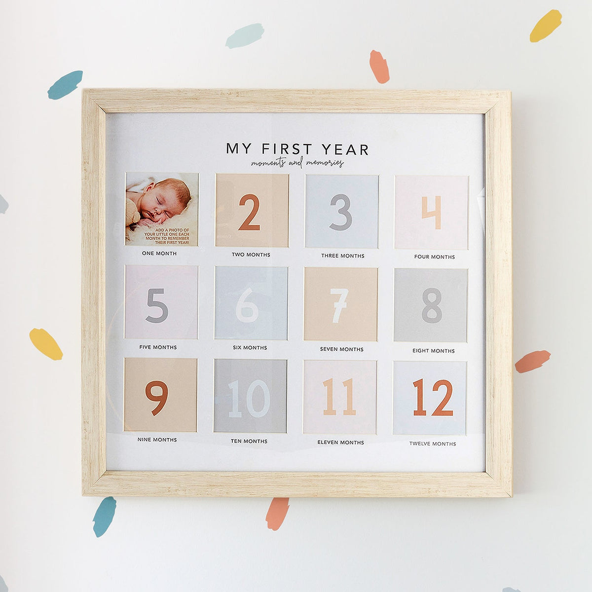 Splosh Baby First Year 12-Slot Picture Photo Frame 43.5cm Wall Hanging Square — image 3