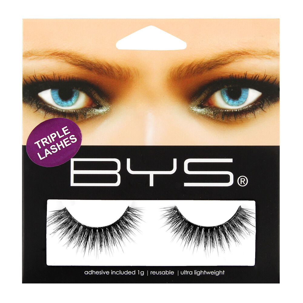 BYS Triple Luxe 1g Lash Synthetic Hair Fake/False Eyelashes Makeup (2 Pack) — image 2
