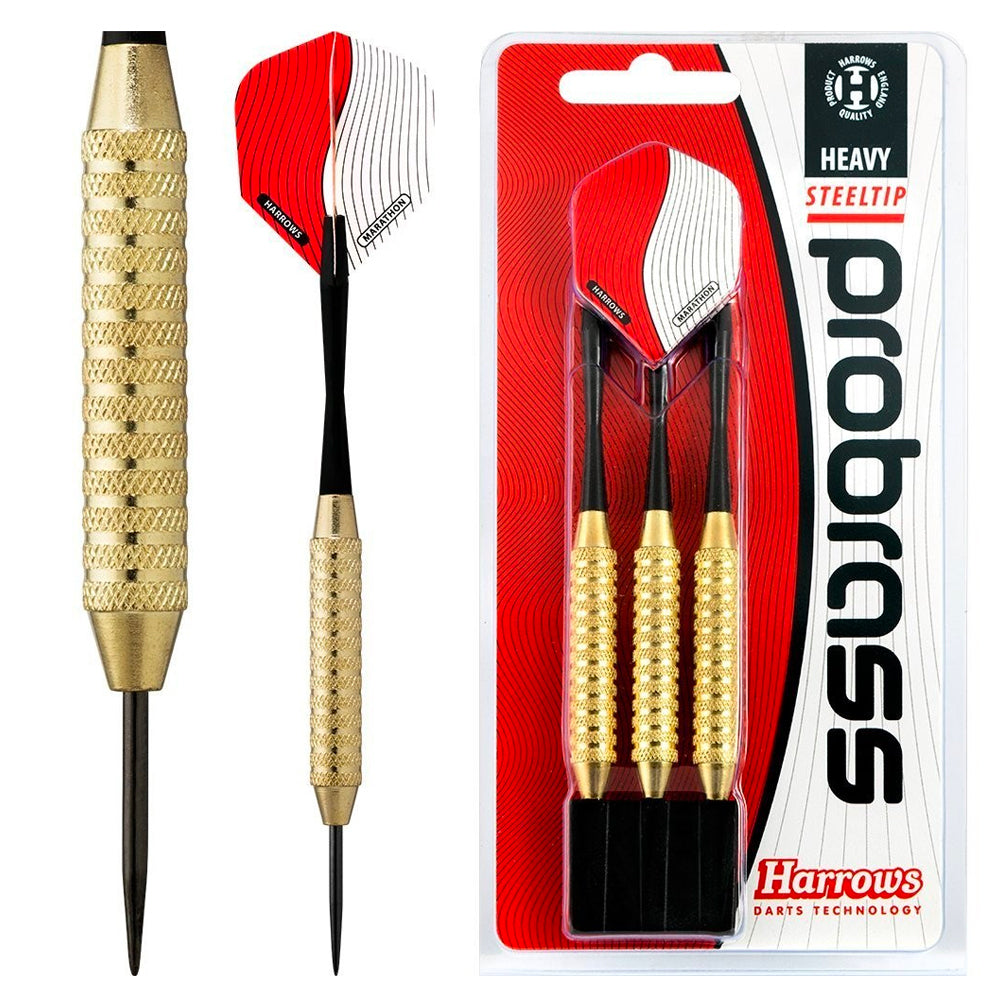 Harrows Pro Precision Beginner Brass Steel Tip Sport Dart Set W/Flight/Stem (3 Pieces)