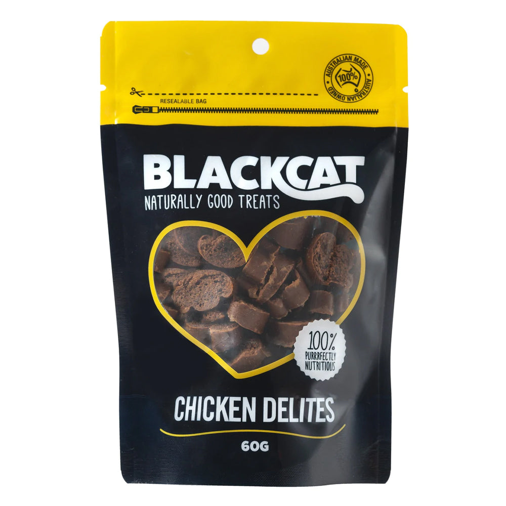 Blackcat High Protein Chicken Delites Pet Cat Sized Food Treats Bag 60g