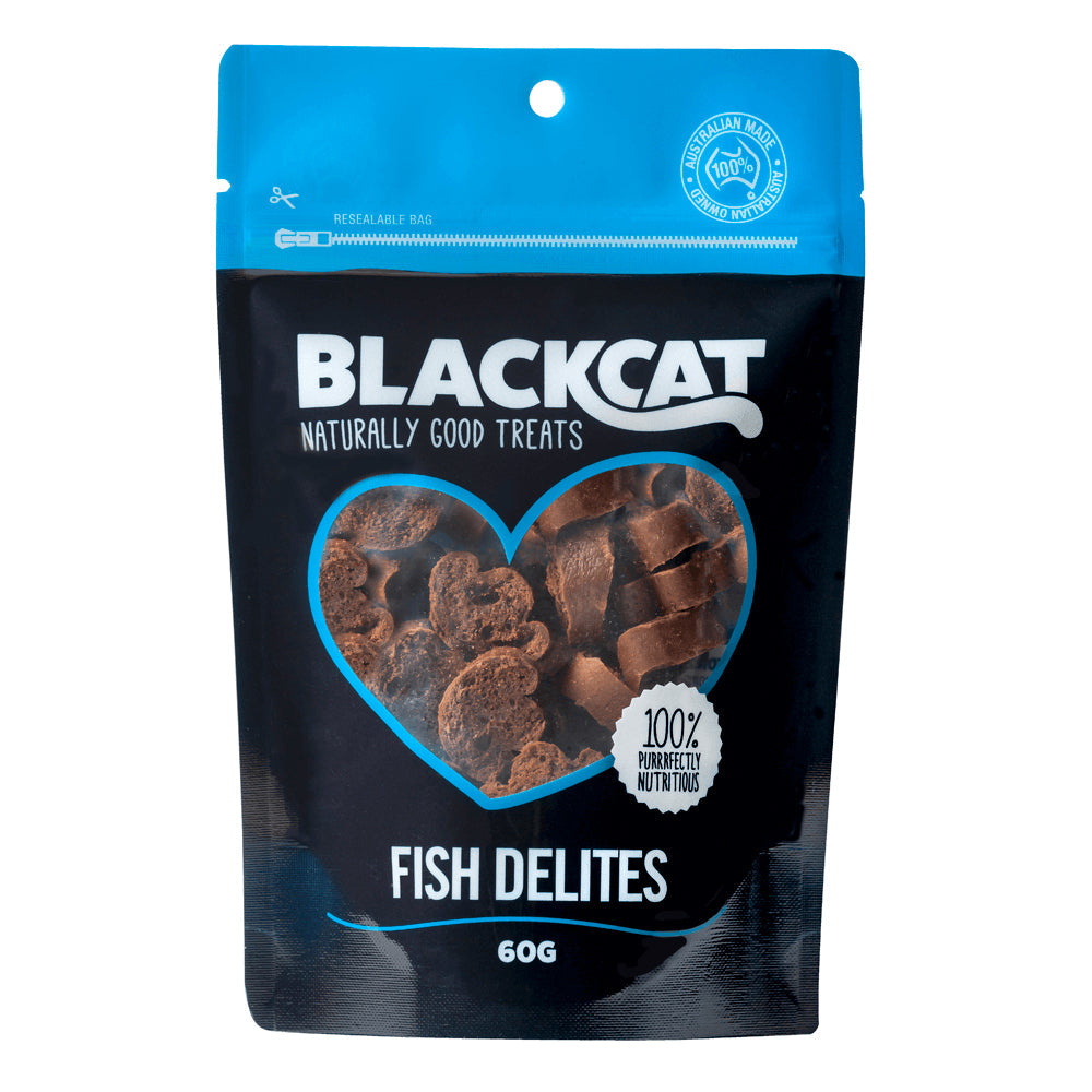 Blackcat Fish Delites 60g Cat/Pet Healthy Treats/Food/Meal/Snacks Reward Bag