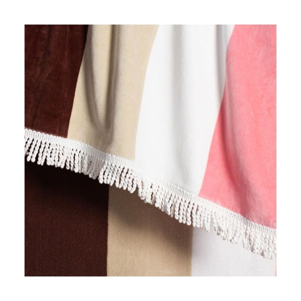 Canningvale Red Stripe 100x180cm Sorrentina Grande Velour Beach Towel Rosa — image 2