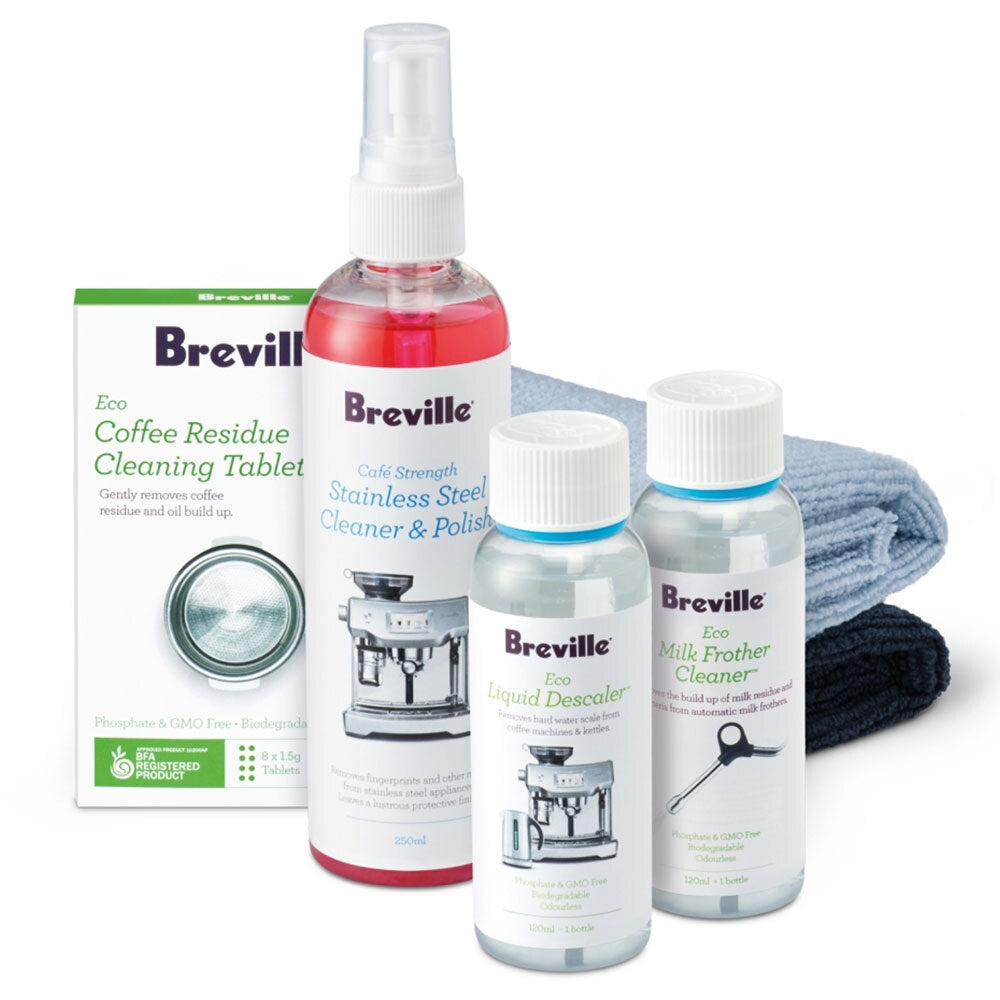Breville Espresso Machine Detox/Milk Frother Cleaner/Descaler/Cloths Set (6 Pack)