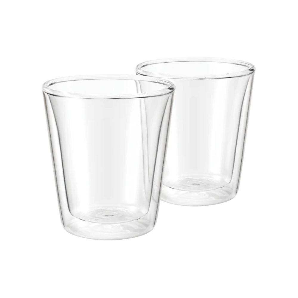 Breville 200ml The Latte Duo Glasses Borosilicate Heat Resistant Glass Clear (2 Pieces)