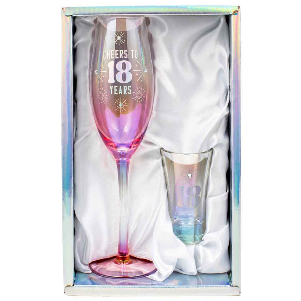 LMD 18th Holographic 250ml Champagne/60ml Shot Glass Party Drinking Set (2 Pieces) — image 2