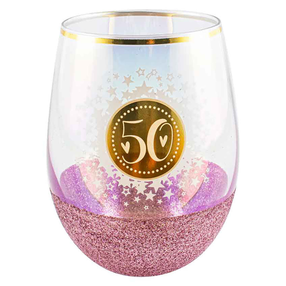 LMD Glitterati 50 Celebration Stemless Wine/Alcohol Glass 600ml Drinking Cup Tumbler