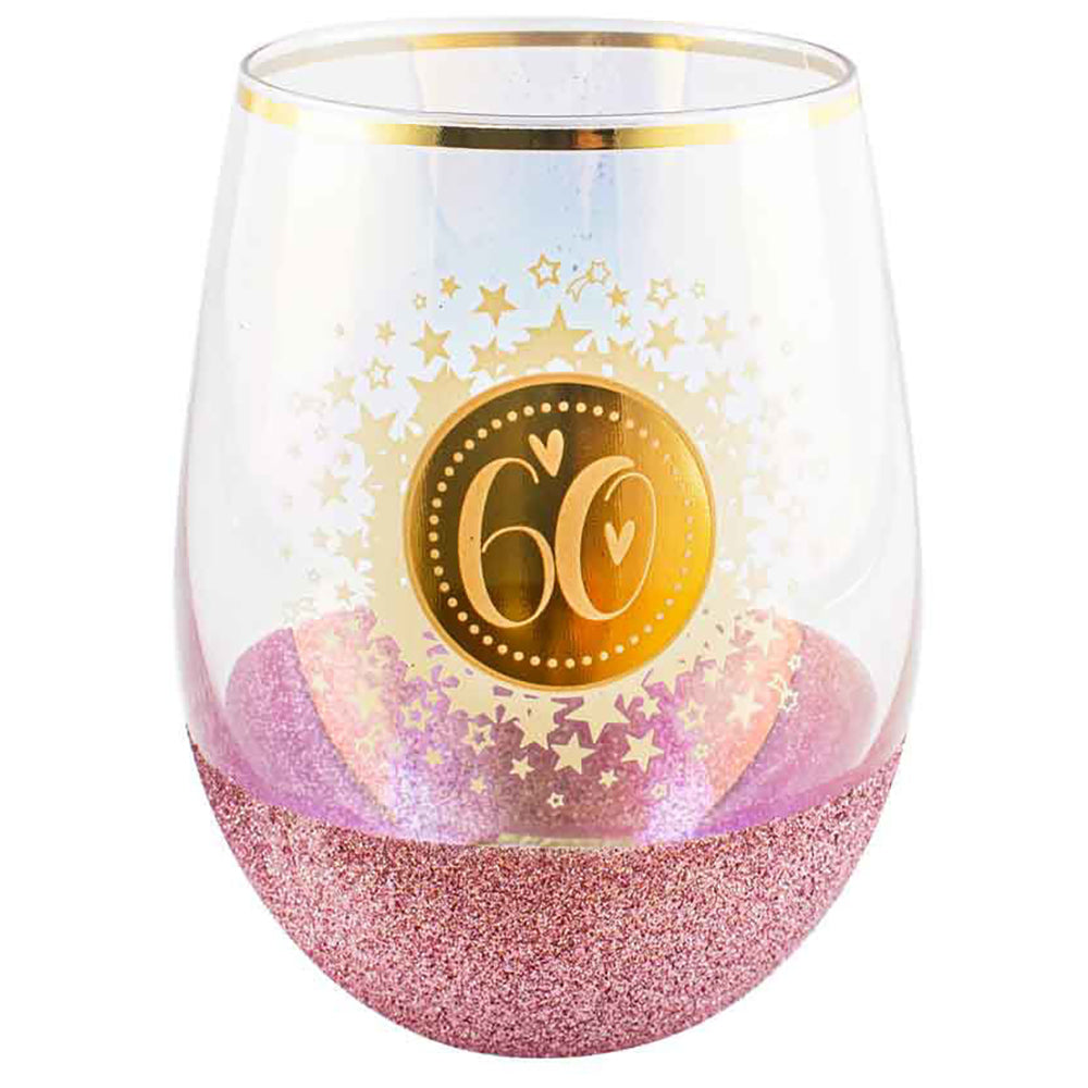 LMD Glitterati 60 Celebration Stemless Wine/Alcohol Glass 600ml Drinking Cup Tumbler