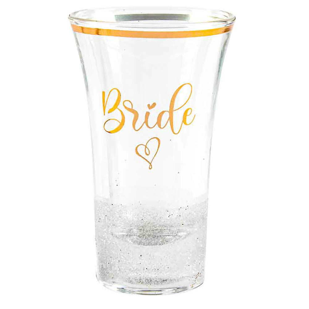 LMD Bride Glitterati Shot Glass White 9cm Drinking Cup