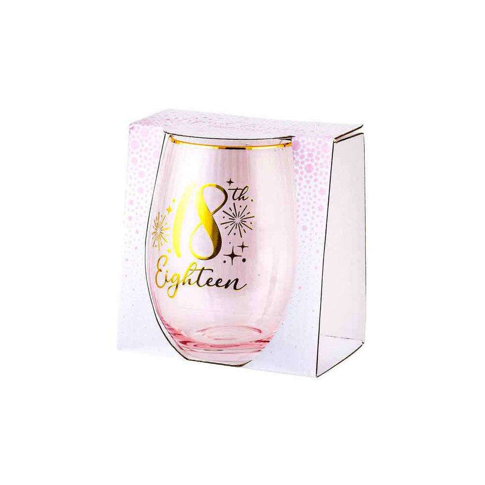 LMD 18th Fluted Pink Stemless Drinking Glassware/Home Decoration 600ml/13cm — image 2