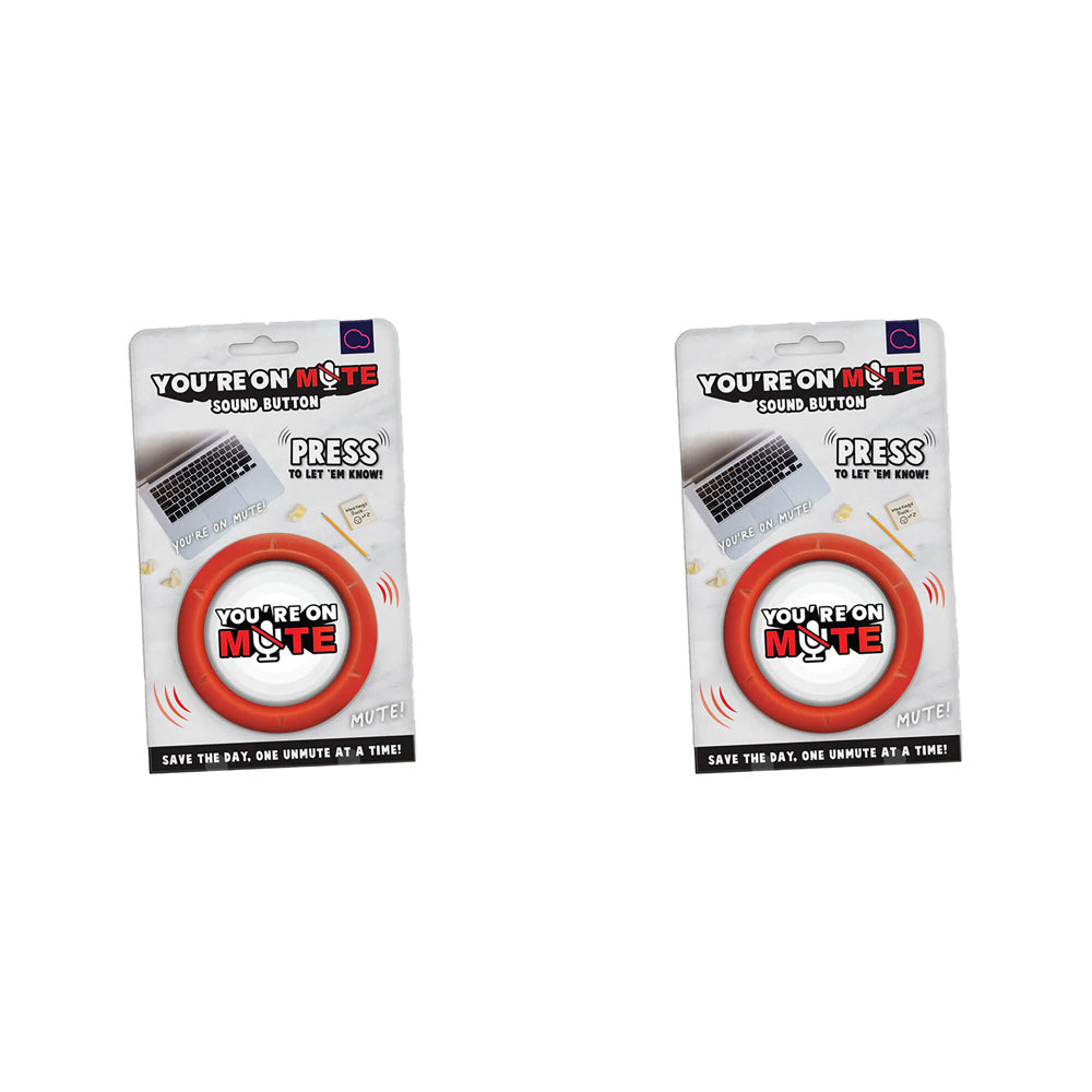 Bubblegum Stuff 13cm You're on Mute Sound Button Interactive Prank Funny Toy (2 Pack)