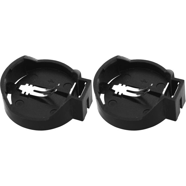 3V Button Coin Cell/Lithium PCB Mounting 28.7mm Battery Holder/Case Black (2 Pack)