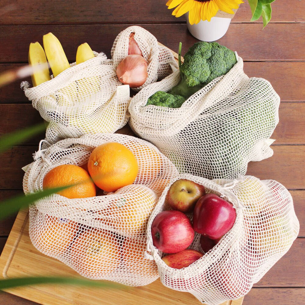 White Magic Eco Basics 38cm/30cm/22cm Produce Fruits/Vegetables Reusable Bag (5 Pack) — image 3