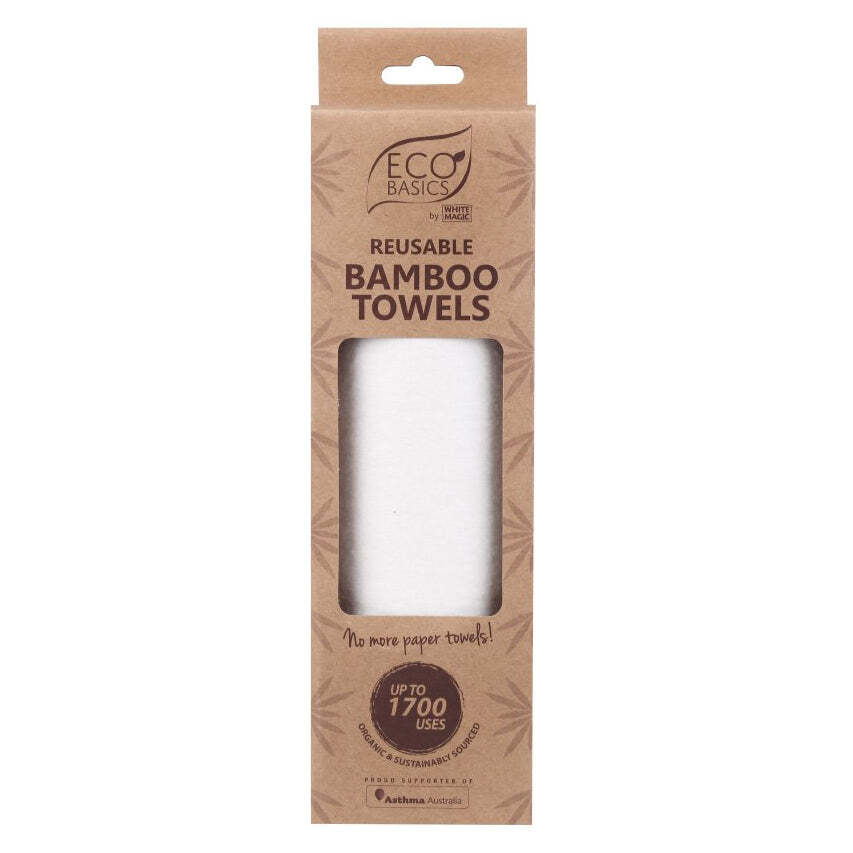 Eco Basics Reusable/Biodegradable Bamboo Towel Cleaning/Make-Up Remover (20 Pieces)