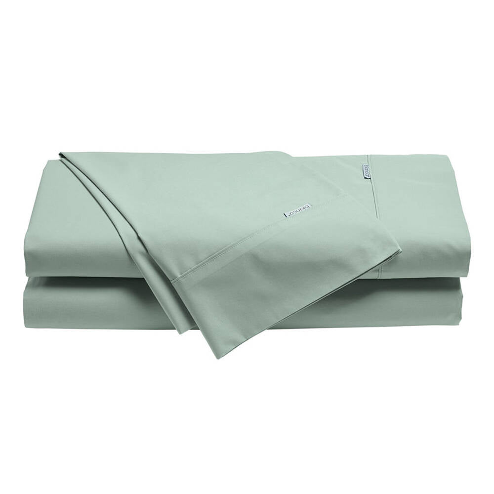 Bianca Heston 300TC Cotton Percale Flat/Fitted Sheet/Pillowcase Sage Double Bed — image 2