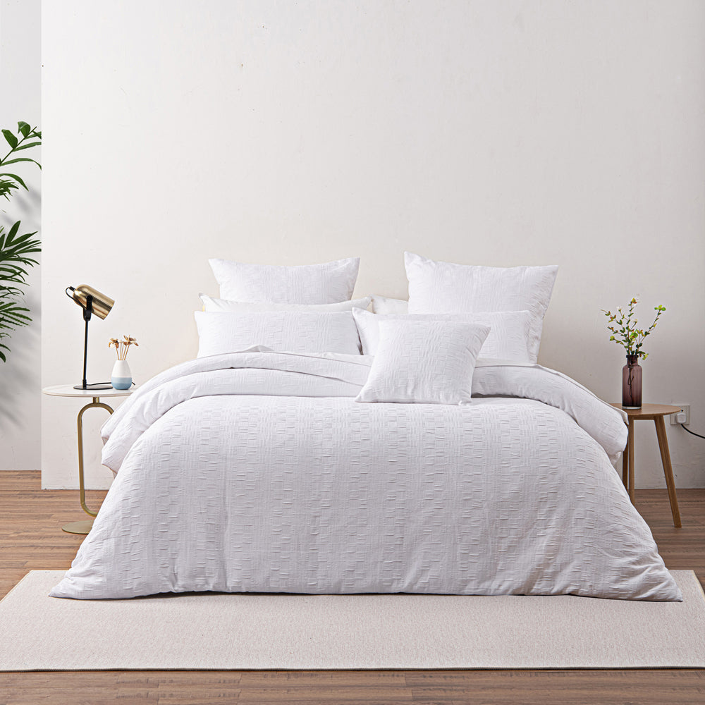Bianca Cosmo White Chenille Quilt Cover Set