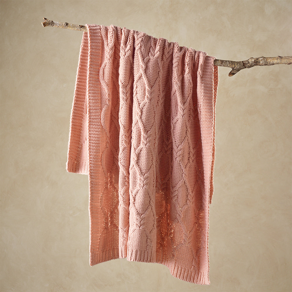 Bianca Johnson Throw Rug Soft Home/Room Bedding Sofa/Lounge Warm Blanket — Blush