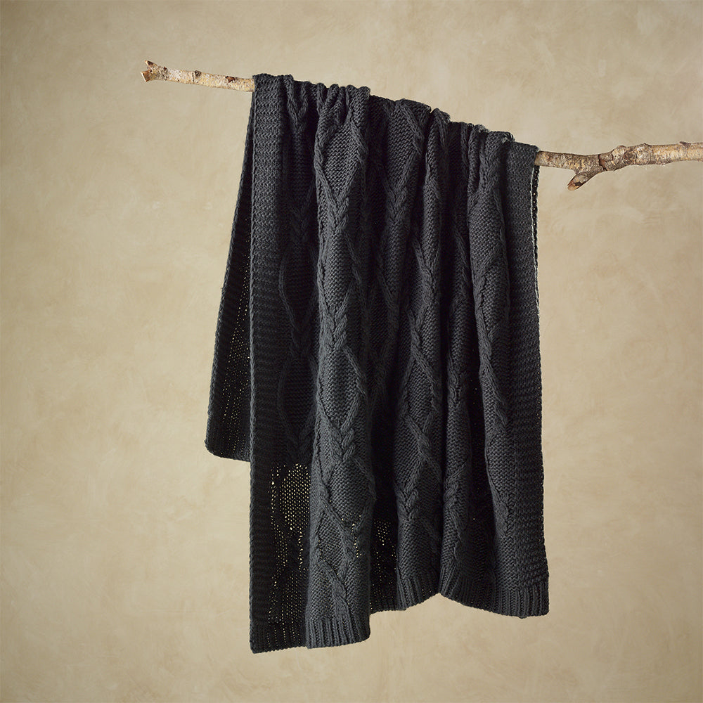 Bianca Johnson Throw Rug Soft Home/Room Bedding Sofa/Lounge Warm Blanket — Charcoal