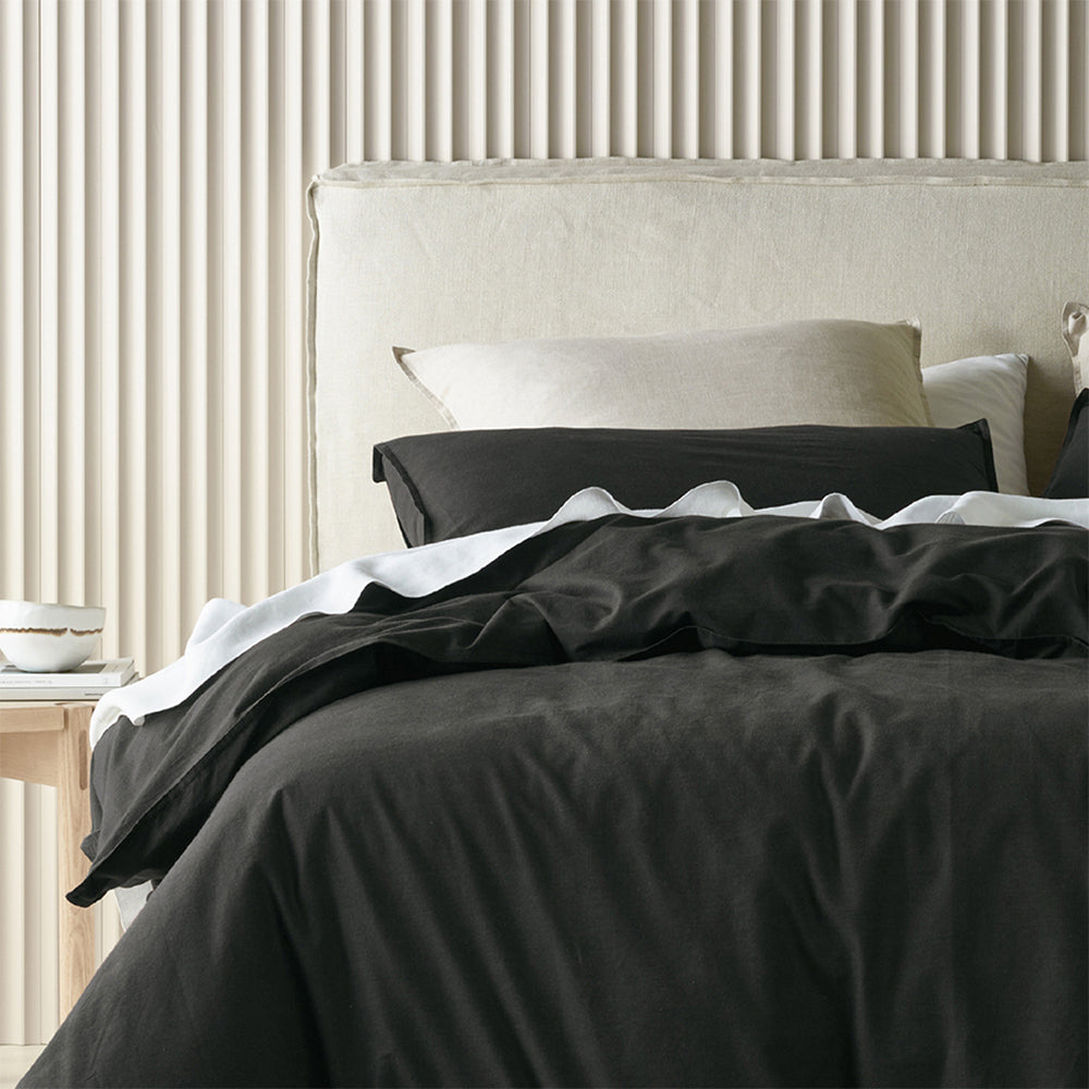 Bianca Acacia Quilt Cover Set w/ Pillowcase Home/Room Bedding Charcoal King Bed — image 2