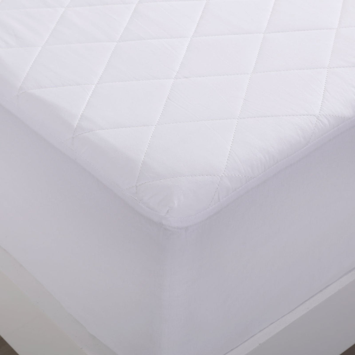 Bianca Comfort In Cotton Quilted Mattress Protector 230gsm WHT Bed — image 2