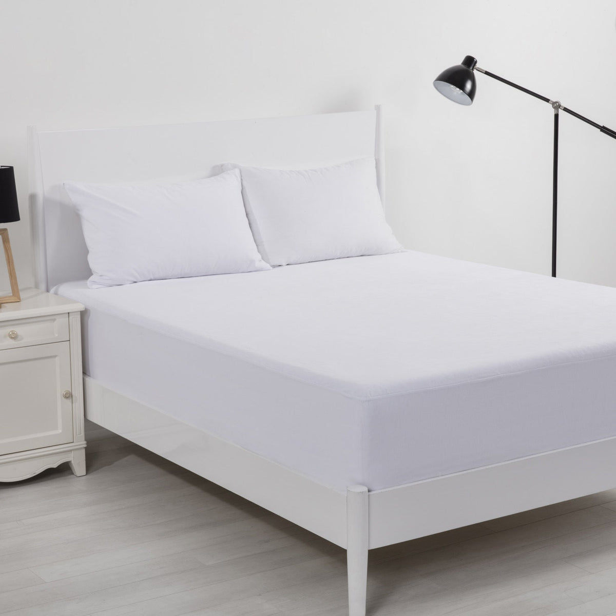 Bianca Velour Touch Mattress Protector Waterproof Bedding White King Single Bed — image 2