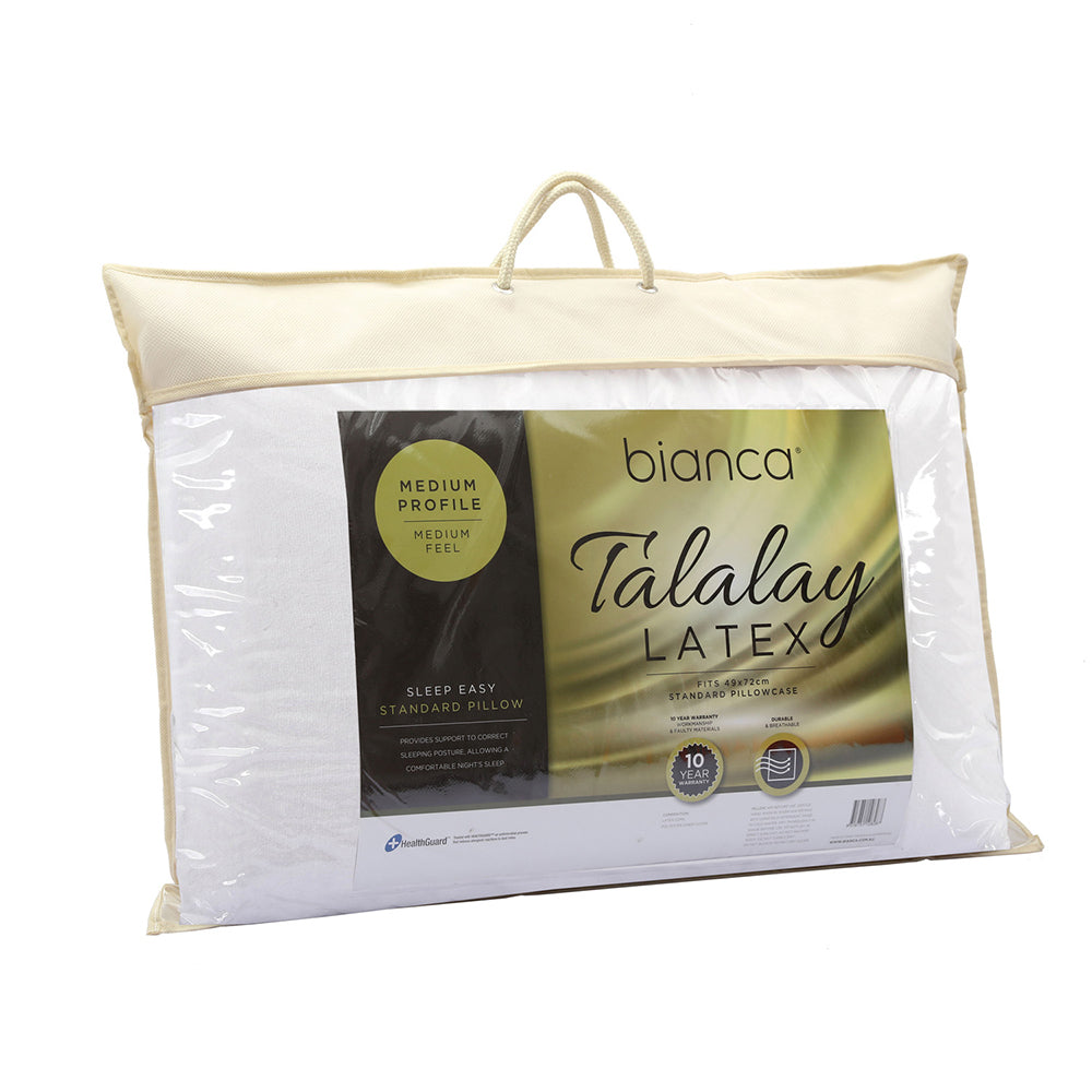 Bianca Sleep Easy 60x40cm Medium Profile Medium Feel Latex Pillow Cushion White — image 2