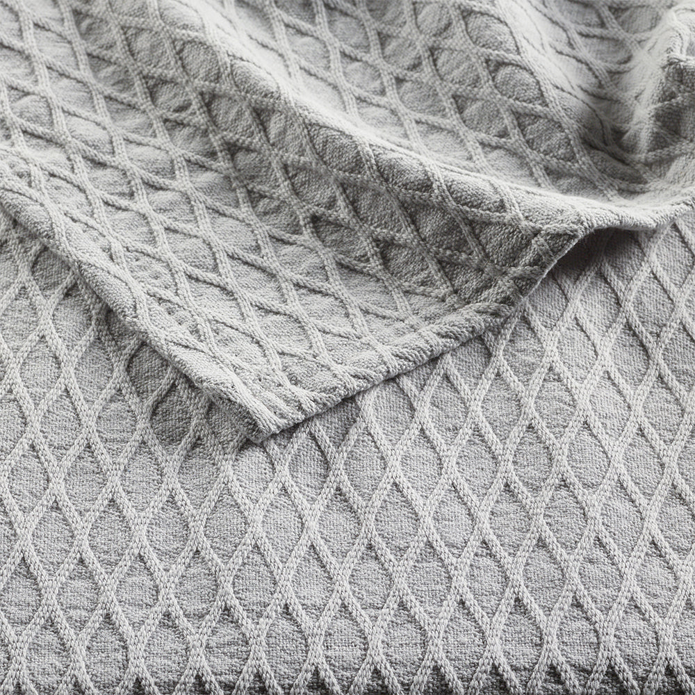 Bianca Gosford Blanket 100% Cotton Sofa/Home Bedding Silver Single/Double Bed — image 2