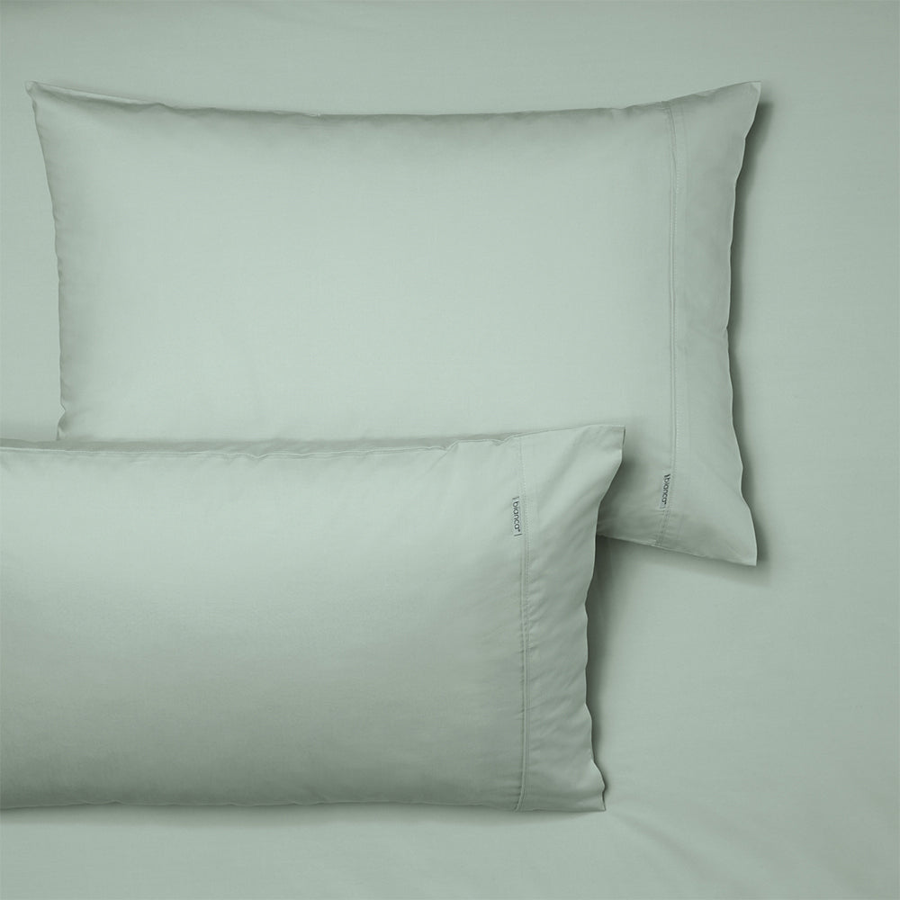 Bianca Heston 300TC Percale Cotton Sheet/Pillowcase Combo Sage Super King Bed