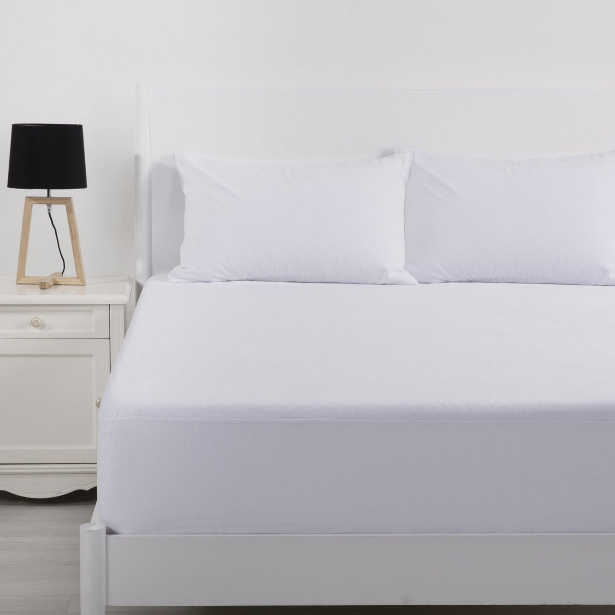 Bianca Velour Touch Mattress Protector Waterproof Bedding White Super King Bed — image 3